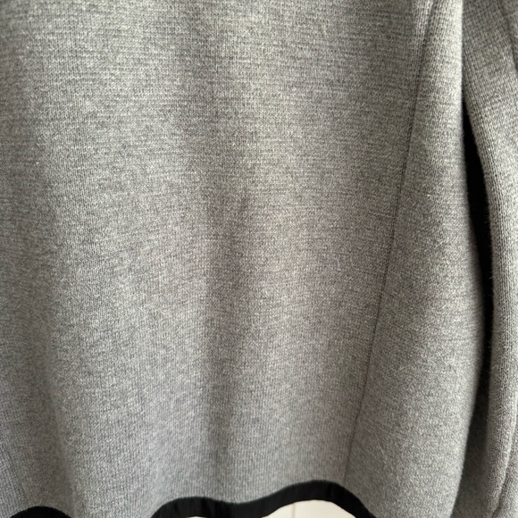 LOFT gray cotton tipped cardigan sweater with blazer look, heather gray & black - Picture 10 of 13